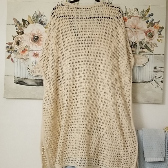 Jeanne Pierre V Neck 100% Cotton Crochet Cover Up - Picture 6 of 12